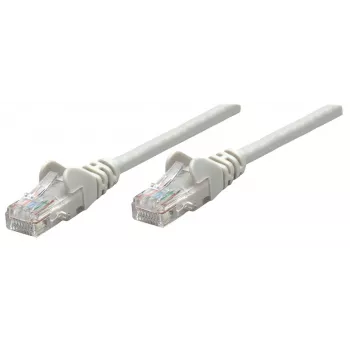 Intellinet Καλώδιο δικτύου Patch, Cat5e, 0,25 m, Γκρι, CCA, U/UTP, PVC, RJ45, επιχρυσωμένες επαφές, προστασία γλωττίδων, προστασία από τσακίσματα, ισόβια εγγύηση