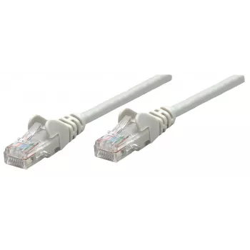 Intellinet Καλώδιο δικτύου Patch, Cat6, 0,25 m, Γκρι, CCA, U/UTP, PVC, RJ45, επιχρυσωμένες επαφές, χωρίς γλωττίδες, προστατευτικό κάλυμμα κατά των τσακισμάτων, ισόβια εγγύηση