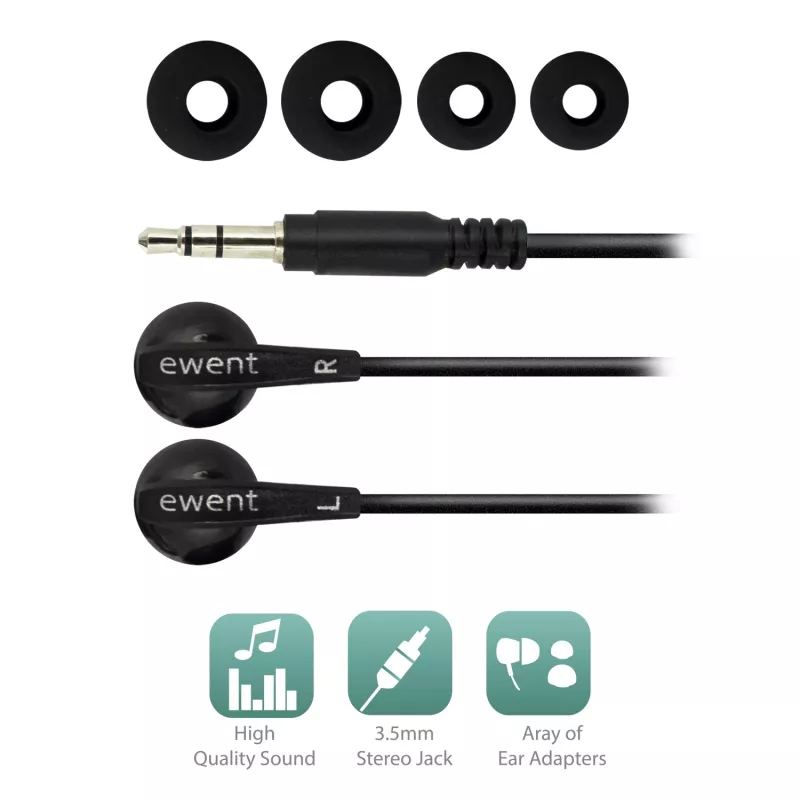 Ewent EW3584 ακουστικά/headset ενσύρματα in-ear μουσική μαύρο