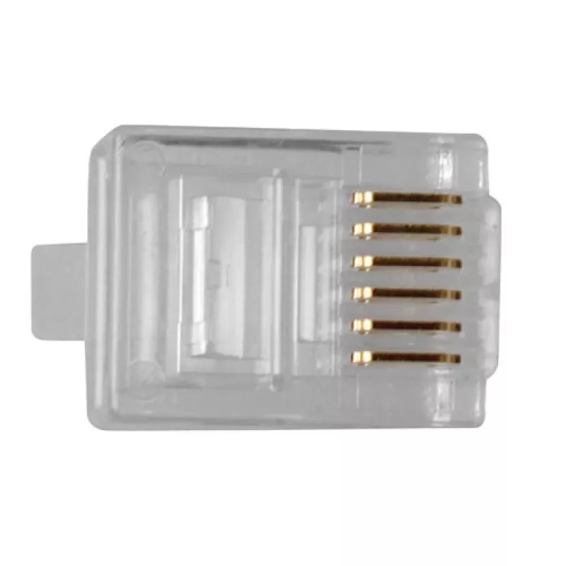 ACT RJ12 (6P/6C) Modular αρσενικό βύσμα για επίπεδο καλώδιο