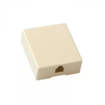ACT Modular επιτοίχιο κουτί τηλεφώνου μονό RJ-12, RJ-12, μπεζ, πλαστικό ABS, 40 mm, 50 mm, 1,2 mm