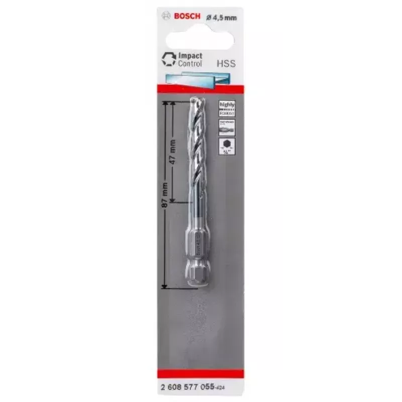 Τρυπάνι στριφτό Bosch HSS 4,5 mm