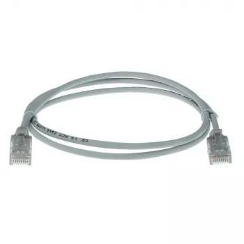 ACT γκρι 10 μέτρα LSZH U/UTP CAT6 Slimline patch καλώδιο data center με ανακούφιση καταπόνησης και βύσματα RJ45