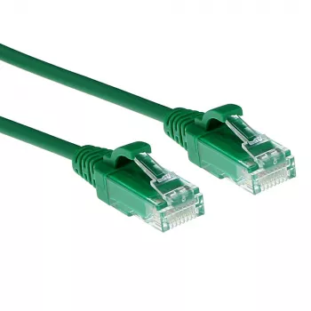 ACT πράσινο 7 μέτρα LSZH U/UTP CAT6 Slimline patch καλώδιο κέντρου δεδομένων με προστασία κάμψης και βύσματα RJ45