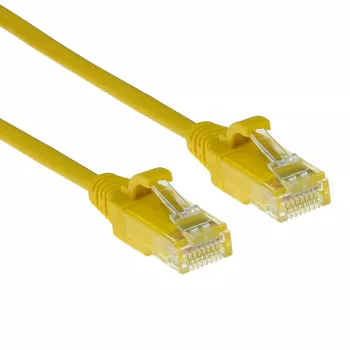 ACT κίτρινο 10 μέτρα LSZH U/UTP CAT6 Slimline patch καλώδιο κέντρου δεδομένων χωρίς γλωττίδα με βύσματα RJ45