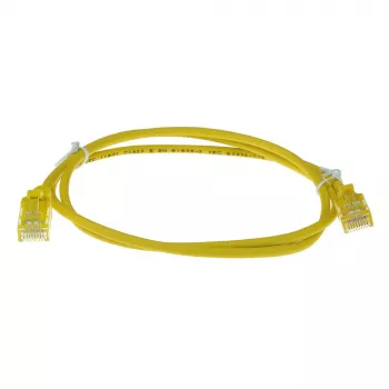 ACT κίτρινο 10 μέτρα LSZH U/UTP CAT6 Slimline patch καλώδιο κέντρου δεδομένων χωρίς γλωττίδα με βύσματα RJ45