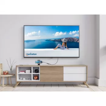 Manhattan USB-C Dock/Hub, Θύρες (x3): HDMI, USB-A και USB-C, με Power Delivery (100W) στη θύρα USB-C (Σημείωση: απαιτείται επιπλέον τροφοδοτικό USB-C και καλώδιο USB-C), Universal για όλες τις συσκευές, καλώδιο 10 cm, μαύρο, τρία χρόνια εγγύηση