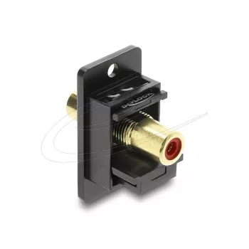 Μονάδα Keystone DELOCK 91114 — RCA σε RCA, επίπεδη σχεδίαση, μαύρο/κόκκινο