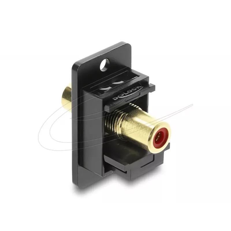 Μονάδα Keystone DELOCK 91114 — RCA σε RCA, επίπεδη σχεδίαση, μαύρο/κόκκινο
