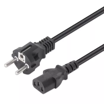 Manhattan Καλώδιο τροφοδοσίας, ευρωπαϊκό βύσμα 2 ακίδων (CEE 7/4 Schuko) σε υποδοχή C13 θηλυκή (βύσμα τροφοδοσίας), 3 m, 10 A, μαύρο, ισόβια εγγύηση