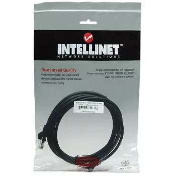Intellinet Καλώδιο δικτύου patch, Cat5e, 15 m, μαύρο, CCA, U/UTP, PVC, RJ45, επιχρυσωμένες επαφές, προστασία προεξοχών, προστασία, ισόβια εγγύηση