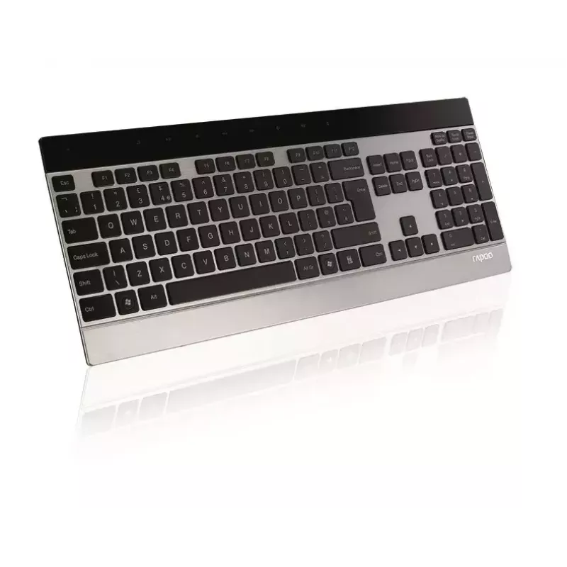 Πληκτρολόγιο Rapoo E9270P RF Wireless QWERTZ γερμανικό μαύρο ασημί