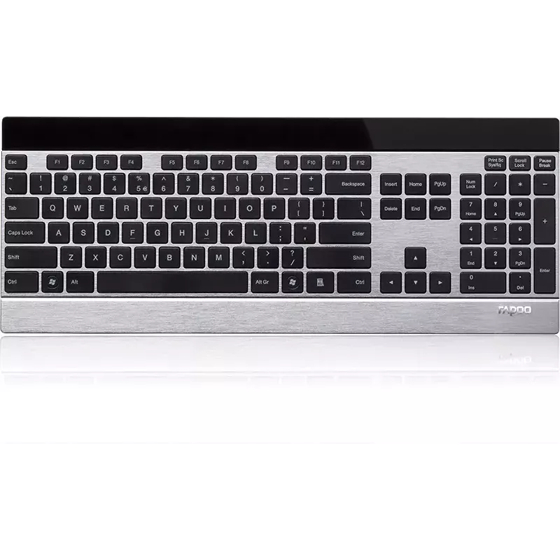 Πληκτρολόγιο Rapoo E9270P RF Wireless QWERTZ γερμανικό μαύρο ασημί