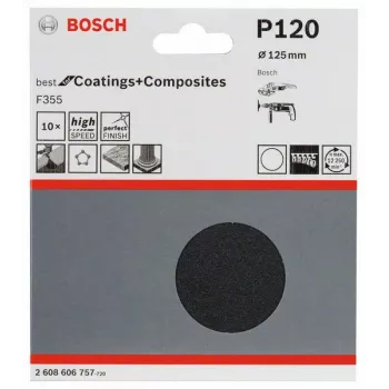 Bosch 2 608 606 757 εξάρτημα χειροκίνητης λείανσης φύλλο λείανσης Ultrafein P120 10 τεμ.