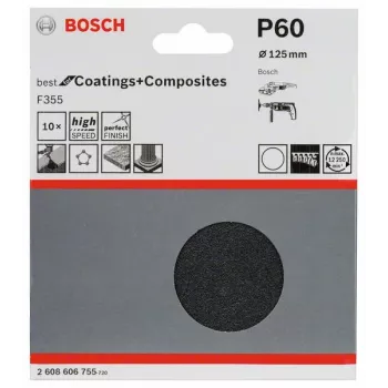 Bosch 2 608 606 755 εξάρτημα χειροκίνητης λείανσης φύλλο λείανσης P60 10 τεμ.