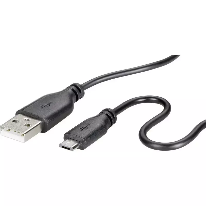 Καλώδιο δεδομένων USB 2.0 Renkforce RF-4032111, USB A σε Micro-USB B, 1 m, μαύρο
