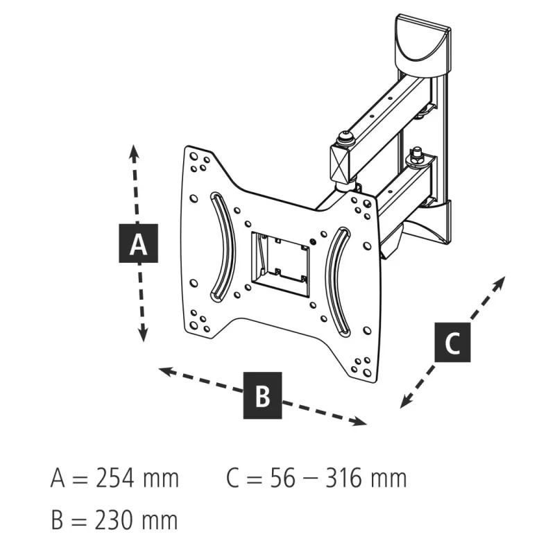 Hama 00118101 FULLMOTION επιτοίχια βάση τηλεόρασης (48), 2 βραχίονες