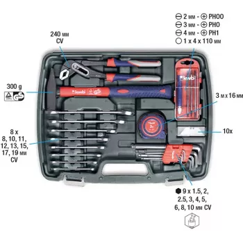 Βαλίτσα εργαλείων KWB 65 PC 65 εργαλεία