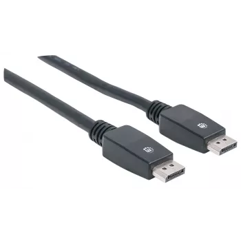 Καλώδιο Manhattan DisplayPort 1.1, 4K@60Hz, 10m, βύσμα αρσενικό σε αρσενικό, με ασφάλιση, πλήρως θωρακισμένο, μαύρο, εφ' όρου ζωής εγγύηση