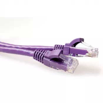 ACT Μωβ καλώδιο patch U/UTP CAT6A 2 μέτρων, χωρίς προεξοχή ασφάλισης, με βύσματα RJ45