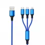 Καλώδιο USB 2GO 797151 1,5 m USB-B USB-C/Micro-USB-B/Lightning μαύρο μπλε