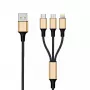 Καλώδιο USB 2GO 797152 3m USB B USB C/Micro-USB B/Lightning μαύρο χρυσό