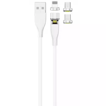 Καλώδιο USB 2GO 797317 1m USB B USB C/Micro-USB B/Lightning λευκό