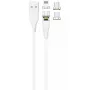 Καλώδιο USB 2GO 797317 1m USB B USB C/Micro-USB B/Lightning λευκό
