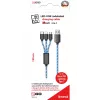 Καλώδιο USB 2GO 797315 1,5m USB B USB C/Micro-USB B/Lightning μαύρο μπλε