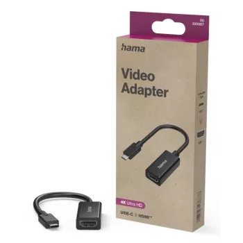Προσαρμογέας βίντεο HAMA USB-C σε HDMI Ultra-HD 4K (Μοντέλο 00300087) – παθητική σύνδεση για βίντεο/ήχο