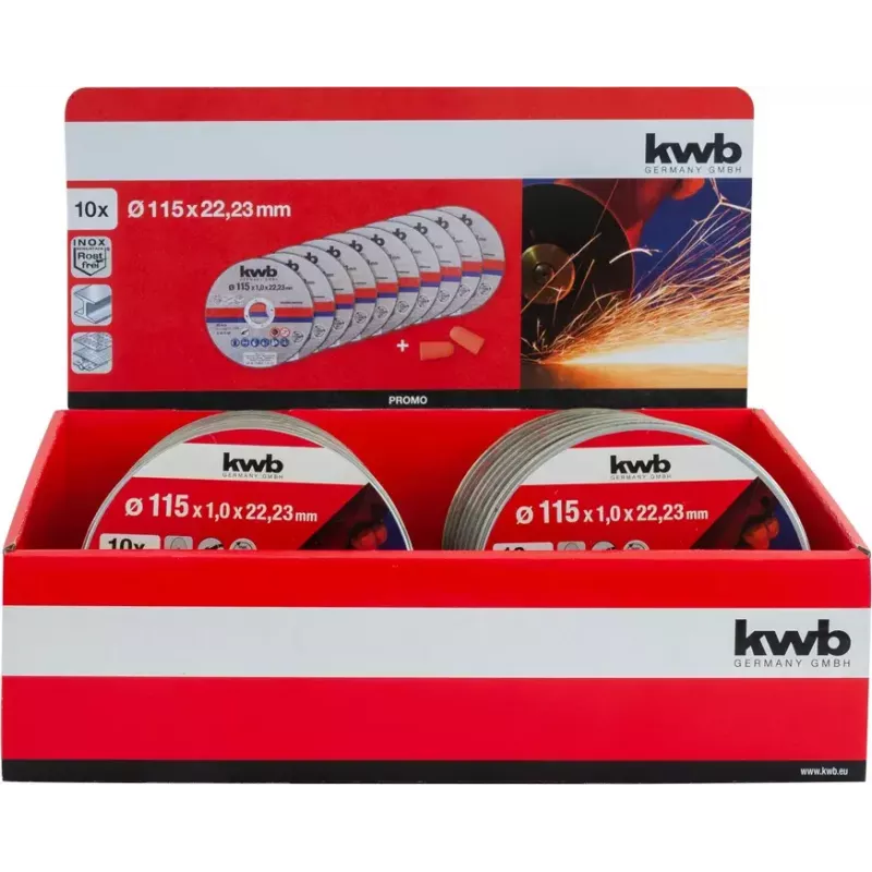 Σετ δίσκων κοπής kwb 712021 λεπτός δίσκος κοπής επίπεδου κέντρου 10 τεμ.