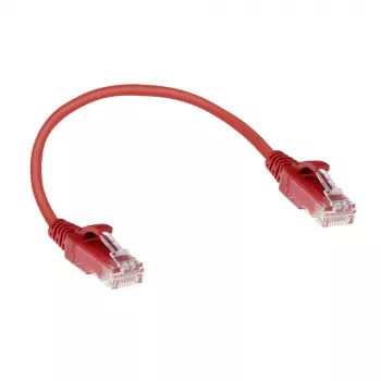 ACT κόκκινο 0,15 m LSZH U/UTP CAT6 καλώδιο patch slimline datacenter με βύσματα RJ45