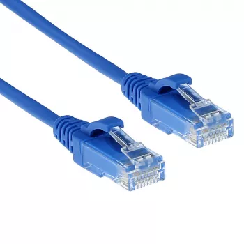 ACT μπλε 0,15 μέτρα LSZH U/UTP CAT6 καλώδιο patch slimline datacenter snagless με βύσματα RJ45
