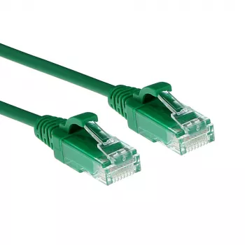 ACT πράσινο 0,15 m LSZH U/UTP CAT6 καλώδιο patch slimline datacenter με βύσματα RJ45 χωρίς προστασία γλωττίδας
