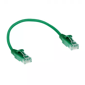 ACT πράσινο 0,15 m LSZH U/UTP CAT6 καλώδιο patch slimline datacenter με βύσματα RJ45 χωρίς προστασία γλωττίδας