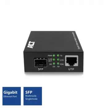 Μετατροπέας δικτύου ACT AC4451 1000 Mbit/s πολυτροπικό μονότροπο μαύρο