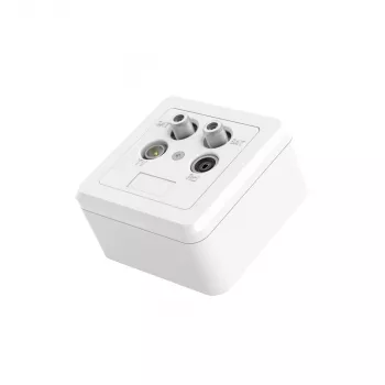 Hama 00205354 πρίζα κεραίας 2x SAT + TV + Radio λευκό