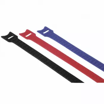 Hama 00221005 Δεματικά καλωδίων Δεματικά καλωδίων Velcro Νάιλον Μαύρο, Μπλε 12 τεμ.