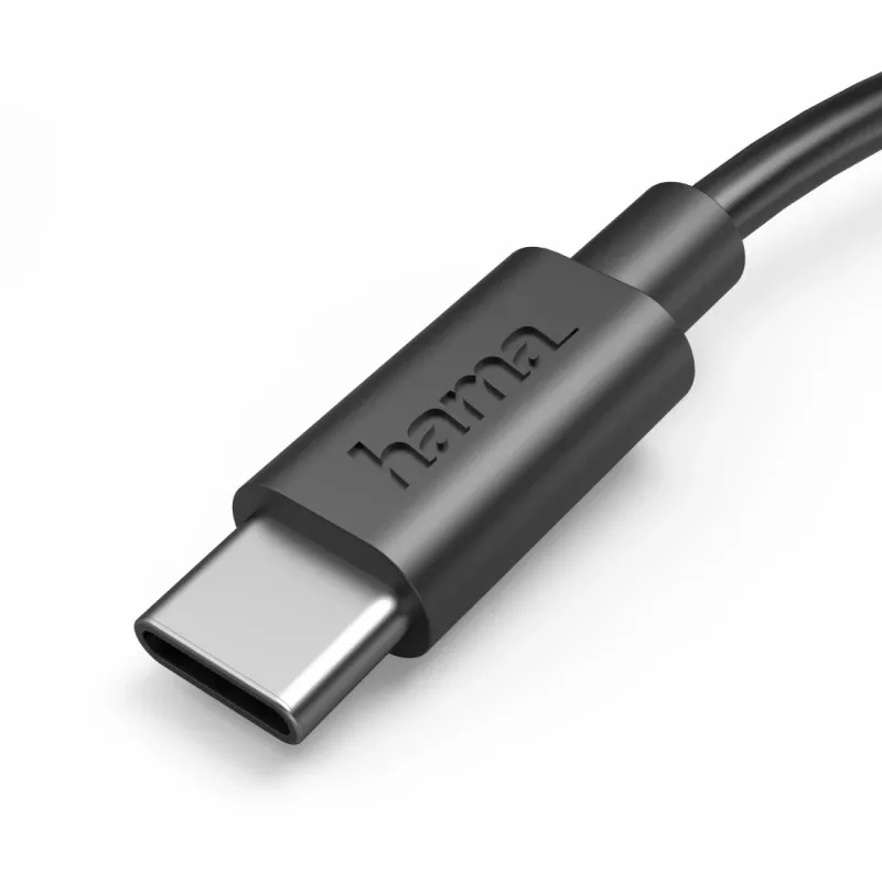 Hama 00201705 Καλώδιο USB USB 2.0 0,5 m USB A USB C Μαύρο