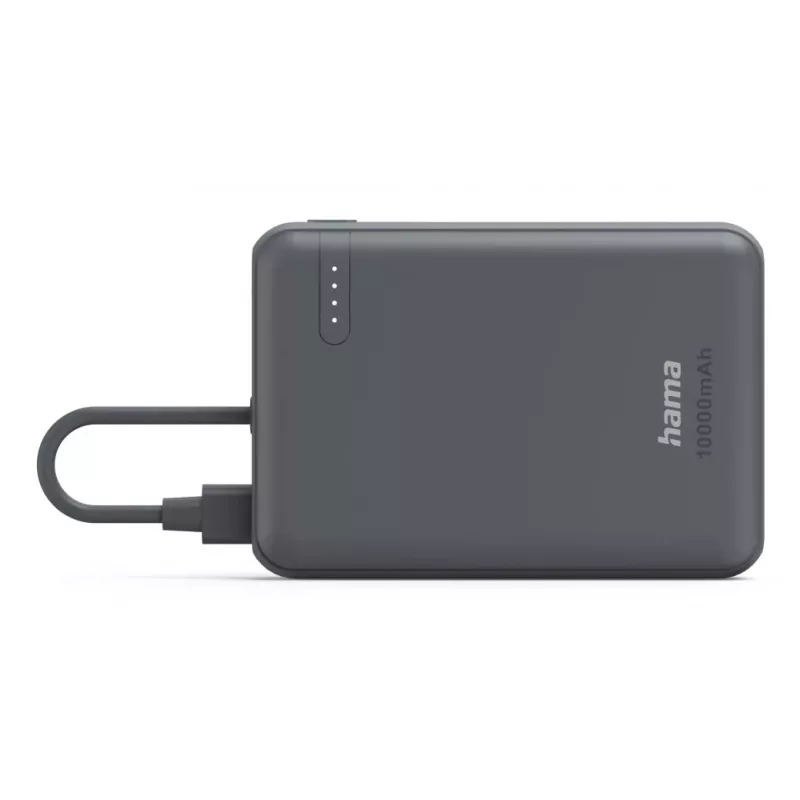 Hama «Travel» Power Pack με καλώδιο, 10.000 mAh, 2 έξοδοι: 2x USB-C, ανθρακί