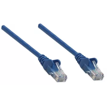 Intellinet Καλώδιο δικτύου patch, Cat6, 5 m, Μπλε, CCA, U/UTP, PVC, RJ45, επιχρυσωμένες επαφές, χωρίς προεξοχές, με προστατευτικό κάλυμμα, εφ' όρου ζωής εγγύηση