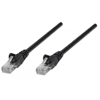 Intellinet Καλώδιο δικτύου patch, Cat5e, 7,5 m, Μαύρο, CCA, U/UTP, PVC, RJ45, επιχρυσωμένες επαφές, χωρίς προεξοχές, προστασία από τράβηγμα, εφ' όρου ζωής εγγύηση