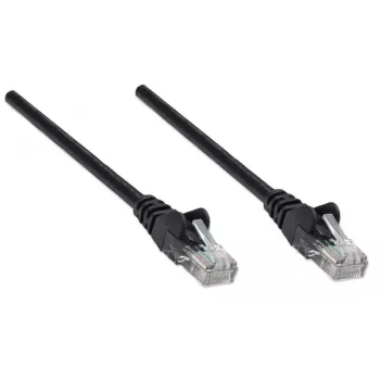 Intellinet Καλώδιο δικτύου patch, Cat5e, 7,5 m, Μαύρο, CCA, U/UTP, PVC, RJ45, επιχρυσωμένες επαφές, χωρίς προεξοχές, προστασία από τράβηγμα, εφ' όρου ζωής εγγύηση