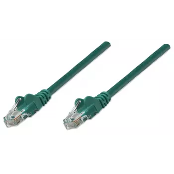 Intellinet Καλώδιο δικτύου patch, Cat5e, 7,5 m, Πράσινο, CCA, U/UTP, PVC, RJ45, επιχρυσωμένες επαφές, προστασία προεξοχών, προστατευτικό κάλυμμα, εφ' όρου ζωής εγγύηση