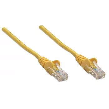 Intellinet Καλώδιο δικτύου patch, Cat5e, 7,5 m, Κίτρινο, CCA, U/UTP, PVC, RJ45, επιχρυσωμένες επαφές, χωρίς προεξοχές, ενσωματωμένη προστασία από τσάκισμα, εφ' όρου ζωής εγγύηση
