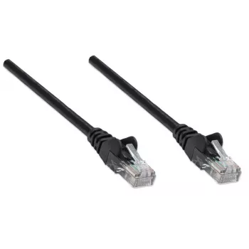 Intellinet Καλώδιο δικτύου patch, Cat5e, 5 m, Μαύρο, CCA, U/UTP, PVC, RJ45, επιχρυσωμένες επαφές, χωρίς προεξοχές, ενσωματωμένο, εφ' όρου ζωής εγγύηση