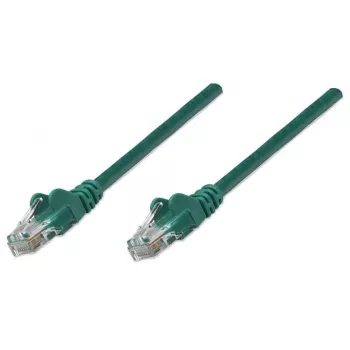 Intellinet Καλώδιο δικτύου patch, Cat5e, 3 m, Πράσινο, CCA, U/UTP, PVC, RJ45, επιχρυσωμένες επαφές, χωρίς προεξοχές, με προστατευτικό κάλυμμα, εφ' όρου ζωής εγγύηση