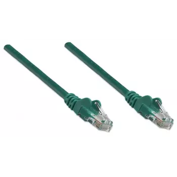 Intellinet Καλώδιο δικτύου patch, Cat5e, 3 m, Πράσινο, CCA, U/UTP, PVC, RJ45, επιχρυσωμένες επαφές, χωρίς προεξοχές, με προστατευτικό κάλυμμα, εφ' όρου ζωής εγγύηση