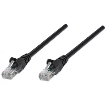 Intellinet Καλώδιο δικτύου patch, Cat5e, 3m, Μαύρο, CCA, U/UTP, PVC, RJ45, επιχρυσωμένες επαφές, προστασία προεξοχών, ενσωματωμένη προστασία από τσάκισμα, εφ' όρου ζωής εγγύηση
