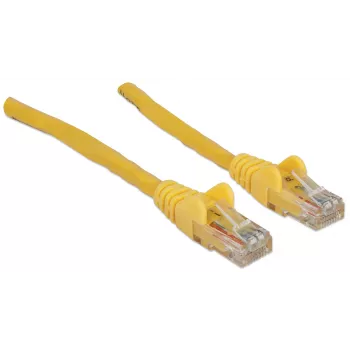 Intellinet Καλώδιο δικτύου patch, Cat6, 0,5 m, Κίτρινο, CCA, U/UTP, PVC, RJ45, επιχρυσωμένες επαφές, προστασία προεξοχών, με κάλυμμα, εφ' όρου ζωής εγγύηση